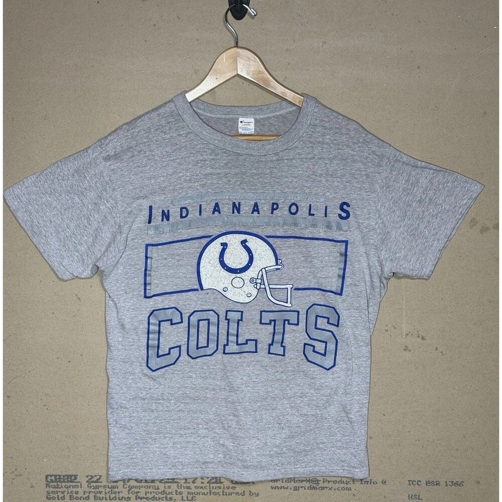 Vintage 80s Indianapolis Colts Champion Made USA NFL Football T Shirt Mens L 90s - Picture 1 of 5